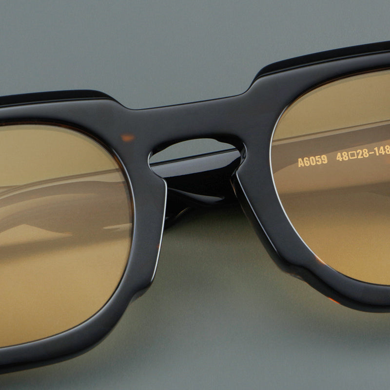 Montatura quadrata vintage in acetato con cerchi marcati e lenti in più colori — dettaglio 27