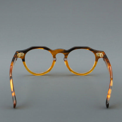 Montatura rotonda vintage in acetato con ponte a chiave e tripli rivetti — dettaglio 20