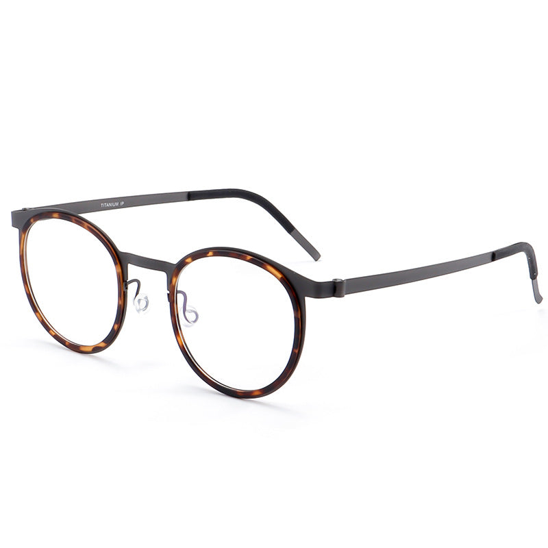Montatura panto vintage in titanio con cerchi squadrati e arrotondati, misure 48 e 50 — dettaglio 11