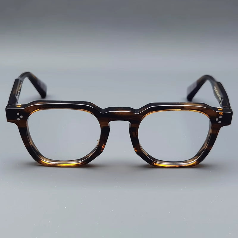 Montatura quadrata classica in acetato con cerchi spessi e aste larghe — dettaglio 29