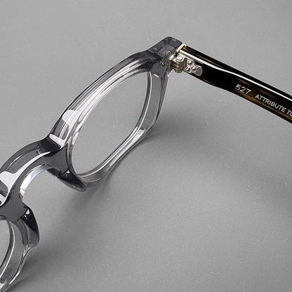 Montatura quadrata classica in acetato con cerchi spessi e aste larghe — dettaglio 20