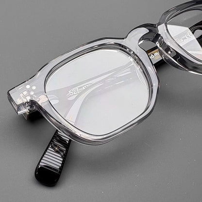 Montatura quadrata classica in acetato con cerchi spessi e aste larghe — dettaglio 23