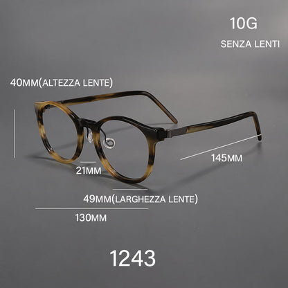 Montatura rotonda rétro a cerchio intero, disponibile in più modelli — dettaglio 2