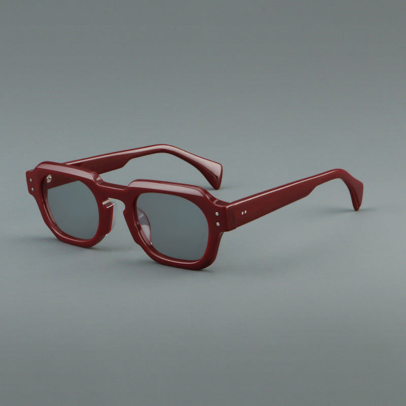 Montatura quadrata vintage in acetato con cerchi marcati e lenti in più colori — dettaglio 12