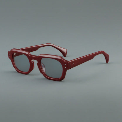Montatura quadrata vintage in acetato con cerchi marcati e lenti in più colori — dettaglio 12