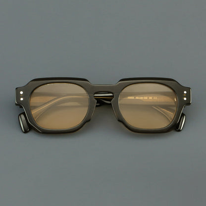 Montatura quadrata vintage in acetato con cerchi marcati e lenti in più colori — dettaglio 9