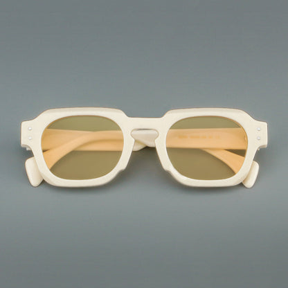 Montatura quadrata vintage in acetato con cerchi marcati e lenti in più colori — dettaglio 11
