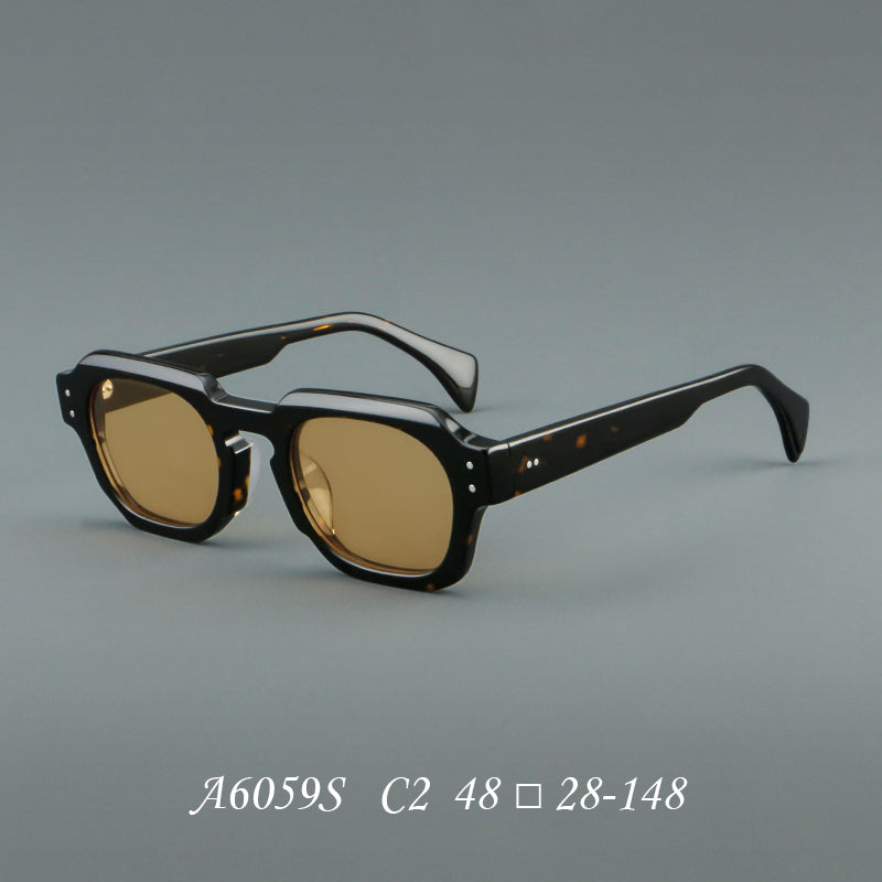 Montatura quadrata vintage in acetato con cerchi marcati e lenti in più colori — dettaglio 19