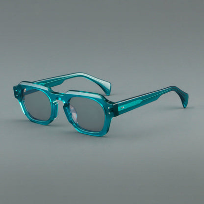 Montatura quadrata vintage in acetato con cerchi marcati e lenti in più colori — dettaglio 10