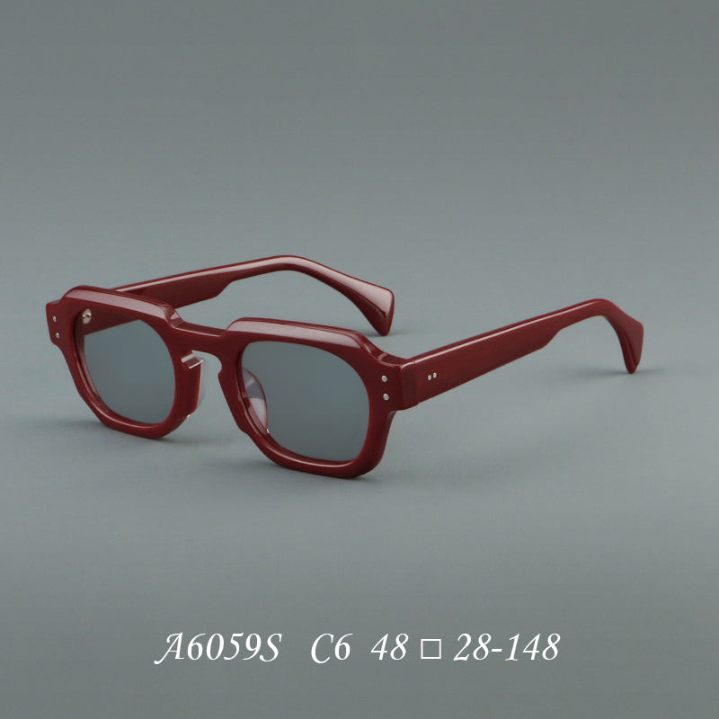 Montatura quadrata vintage in acetato con cerchi marcati e lenti in più colori — dettaglio 22