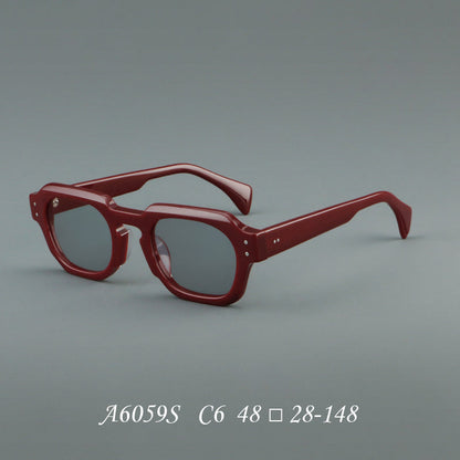 Montatura quadrata vintage in acetato con cerchi marcati e lenti in più colori — dettaglio 22