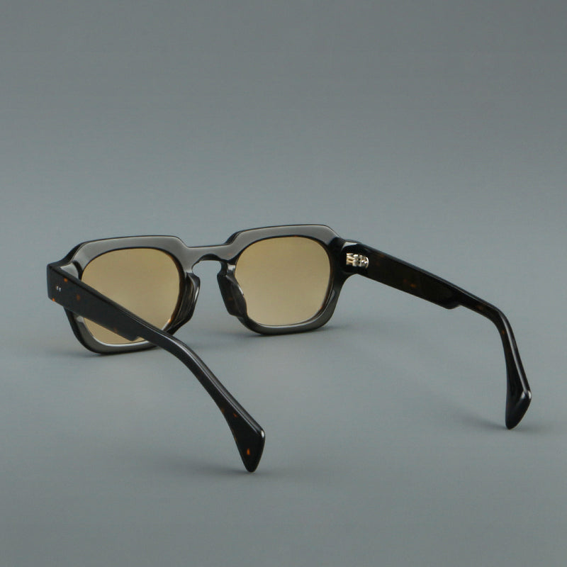 Montatura quadrata vintage in acetato con cerchi marcati e lenti in più colori — dettaglio 25