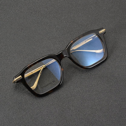 Montatura rettangolare rétro con bordo superiore definito e aste sottili in metallo — dettaglio 3