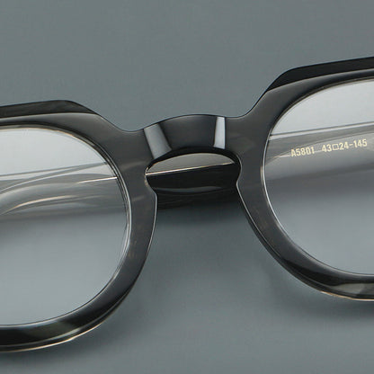 Montatura rotonda vintage in acetato con ponte a chiave profondo e piccoli rivetti — dettaglio 26