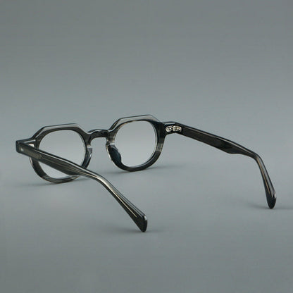 Montatura rotonda vintage in acetato con ponte a chiave profondo e piccoli rivetti — dettaglio 24