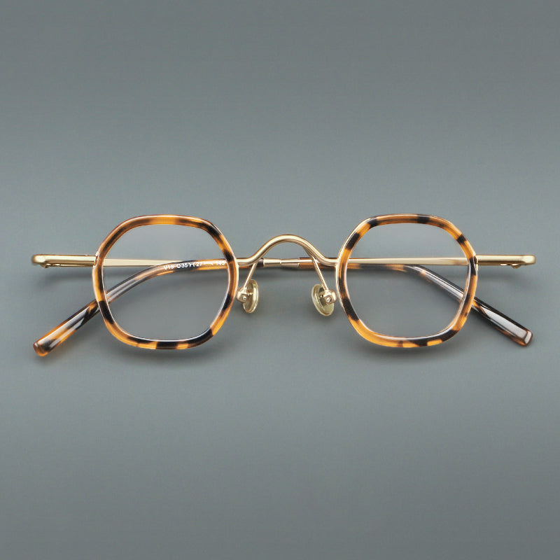 Montatura rotonda geometrica vintage con ponte arcuato rialzato e naselli — dettaglio 13