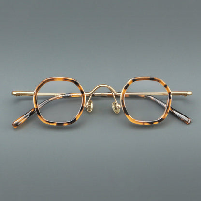 Montatura rotonda geometrica vintage con ponte arcuato rialzato e naselli — dettaglio 13