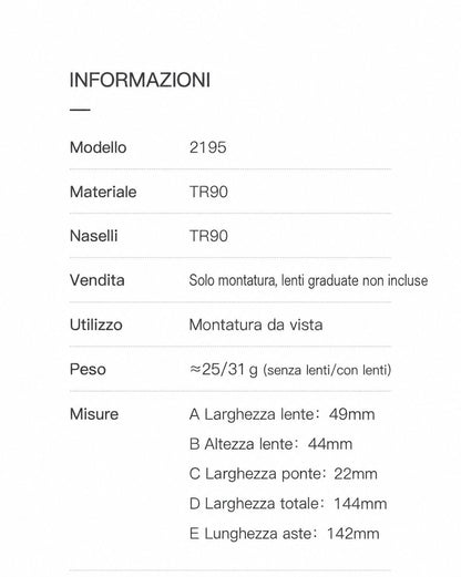 Montatura quadrata con cerchi marcati e doppi rivetti — dettaglio 12