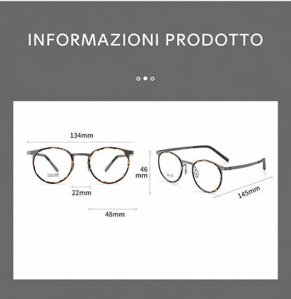 Montatura panto vintage in acetato con cerchi sottili e ponte dritto — dettaglio 11