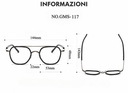 Montatura rotonda vintage in titanio con ponte in metallo, disponibile in più modelli — dettaglio 16