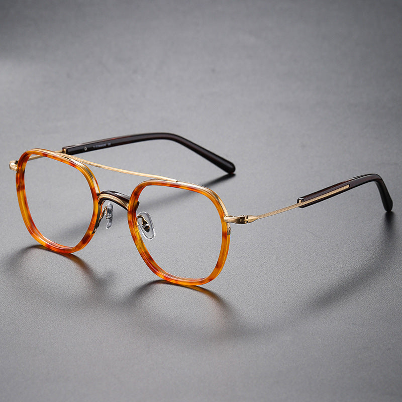 Montatura rotonda vintage in titanio con ponte in metallo, disponibile in più modelli — dettaglio 11