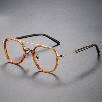 Montatura rotonda vintage in titanio con ponte in metallo, disponibile in più modelli — dettaglio 11
